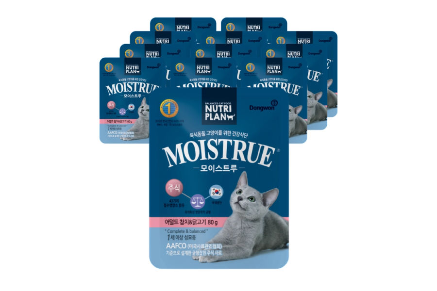 뉴트리플랜 모이스 트루 어덜트 참치 & 닭고기 80g x 12 x 3