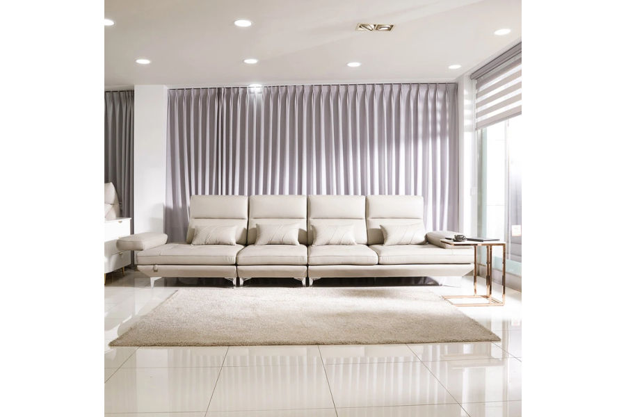 사트바 뉴 꼬모벤 통가죽 스윙쿠션 소파 6인