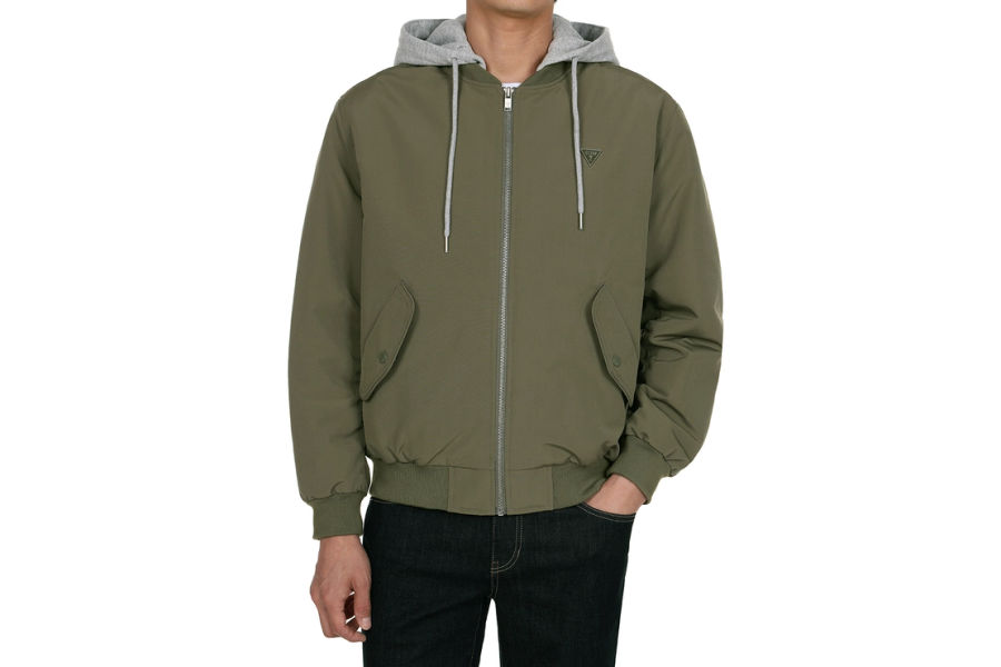 게스 남성 후디 보머 자켓