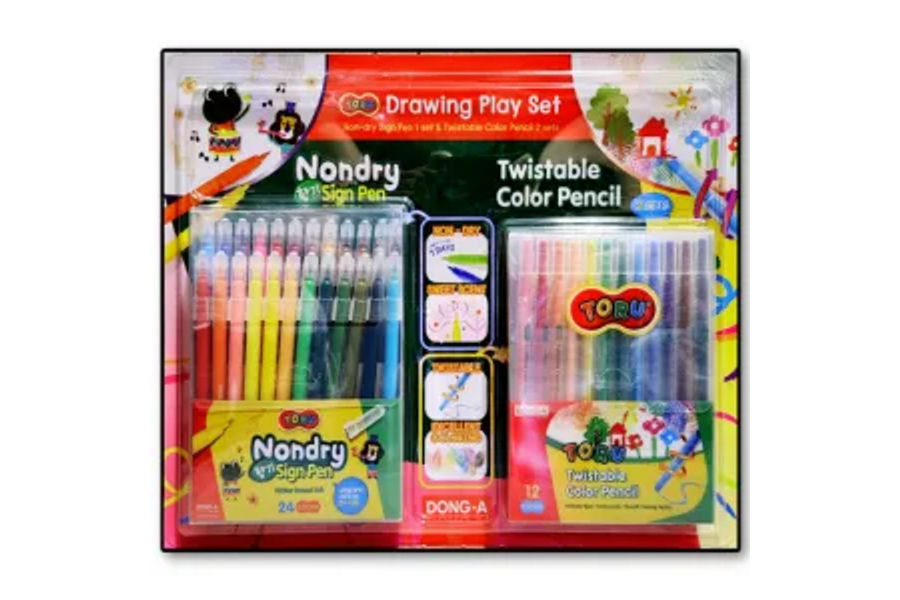 DONG A 동아 토루 드로잉세트 색연필,사인펜구성