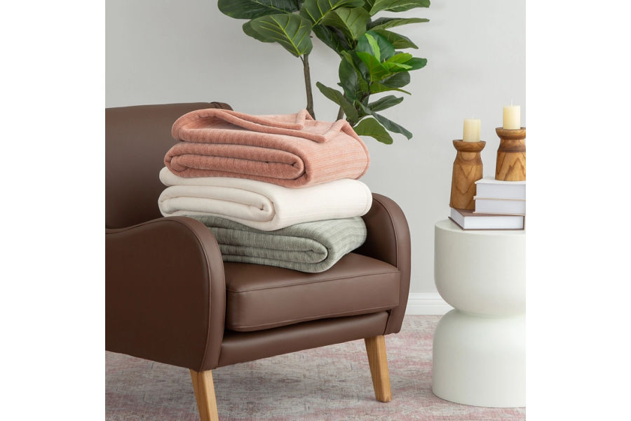 Berkshire 니트/벨벳 양면 극세사 담요 152 x 178cm