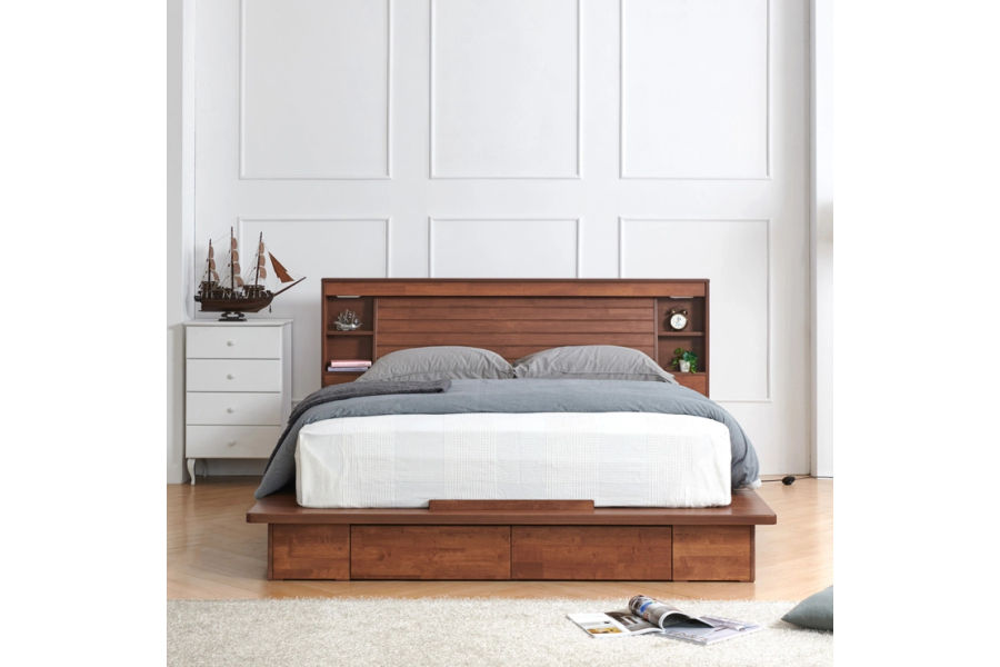 웨일슬립 카리브 원목 침대 프레임 - 퀸