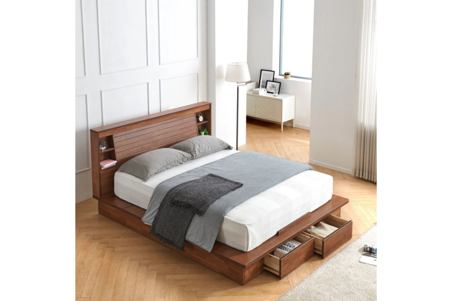 웨일슬립 카리브 원목 침대 프레임 - 킹