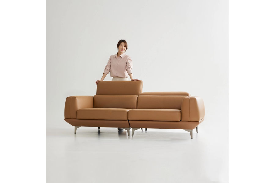 UND 에디션 NA8 천연 통가죽 소파 3인