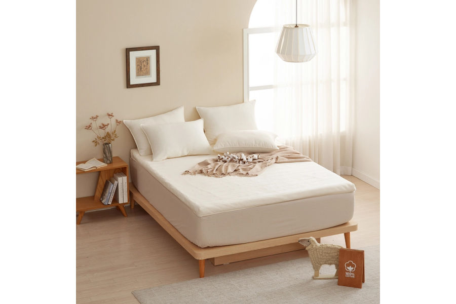 루마인 홈 양모 롤 메모리폼 토퍼 - 퀸