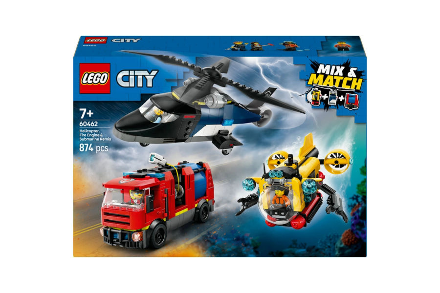 레고시티 헬리콥터,소방트럭과 잠수함 리믹스 60462