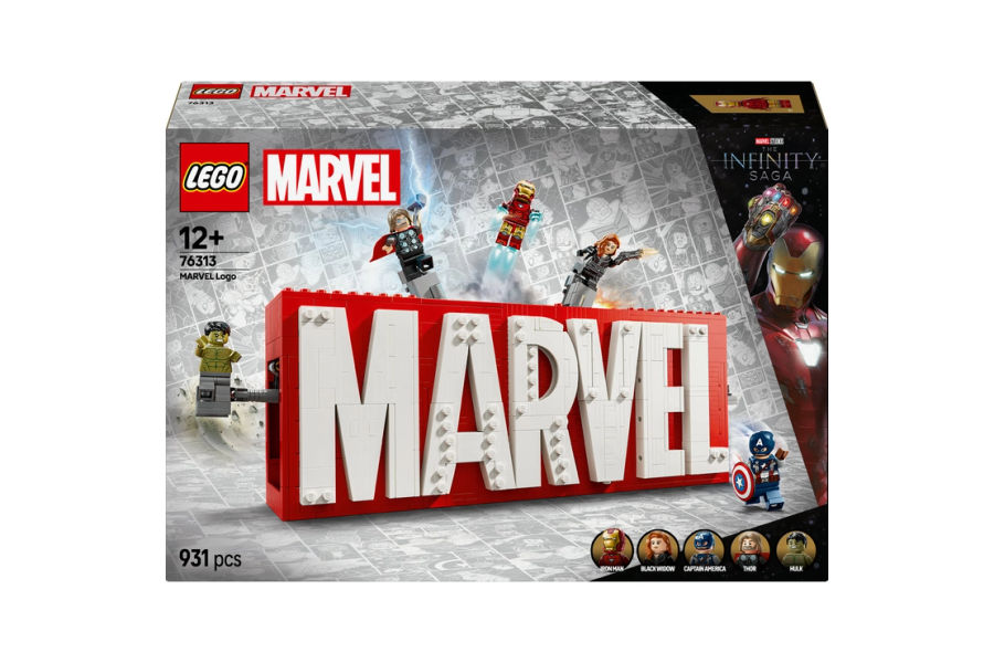 레고 마블 로고와 미니피겨 76313