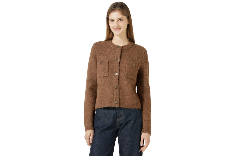 리디아 바인 여성 버튼 가디건