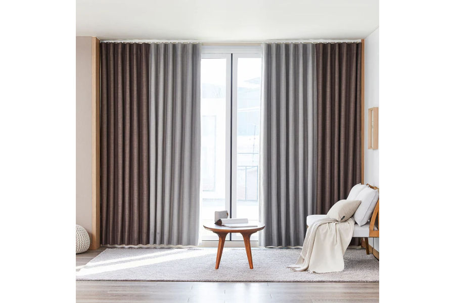 고기능 암막커튼 블루그레이&모카브라운 520x230cm