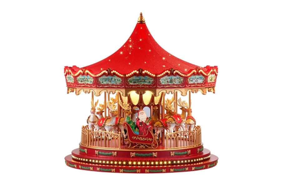 크리스마스 장식 멜로디 회전목마 높이44CM
