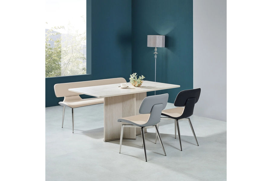 더리치 회전 4인 세라믹 식탁세트 1500 ( 벤치형 )