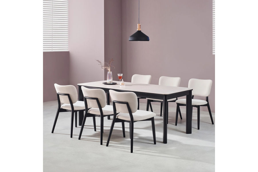 더원 블랙스완 세라믹 6인 식탁세트 1800