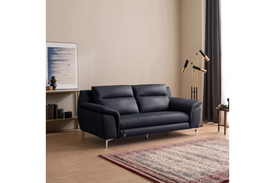 다우닝 몬트 전체 천연가죽 3인 소파