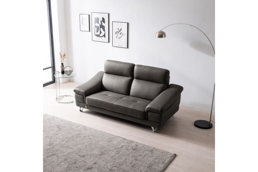 다우닝 레아 스테디 전체 천연가죽 3인 소파