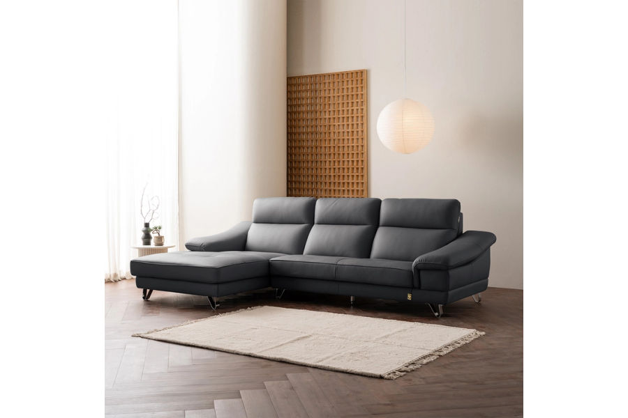 다우닝 레아스테디 전체천연가죽 4인 카우치 소파