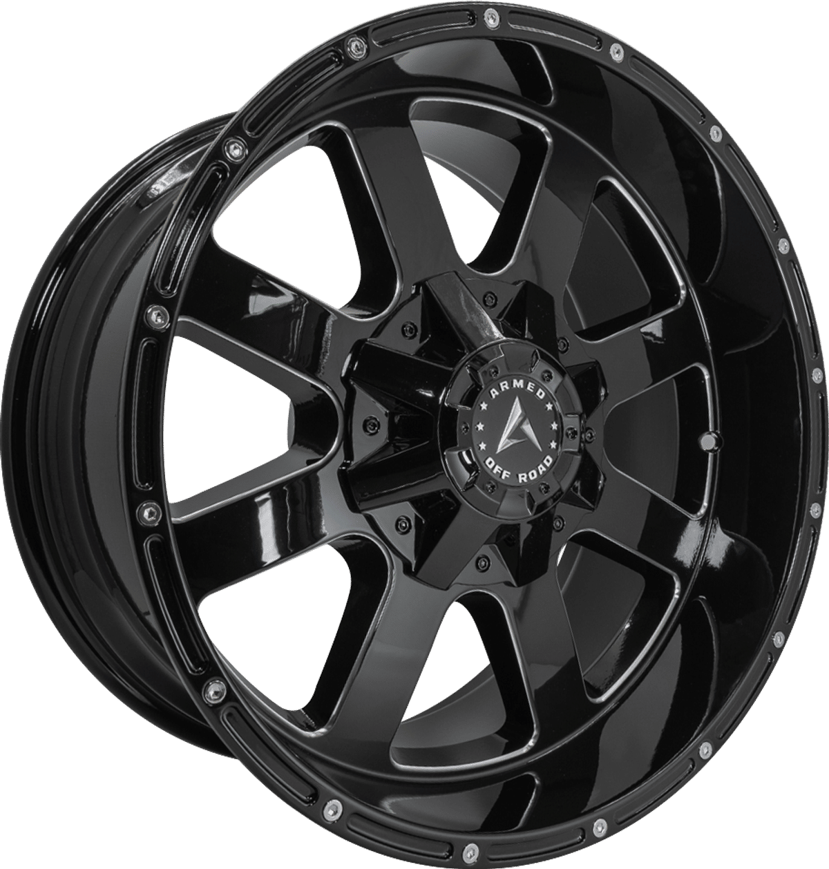 Armed Off-Road Brigade – 20x10 – 6x135/6x139.7 – Gloss Black Milled Wheel