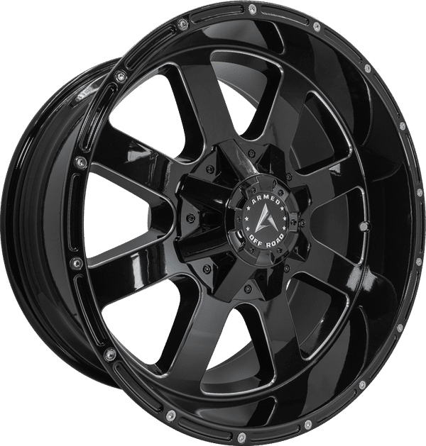 Armed Off-Road Brigade – 20x10 – 5x127/5x139.7 – Gloss Black Milled Wheel