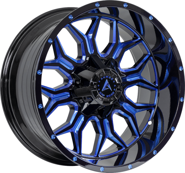 Armed Off-Road Infantry – 20x12 – 5x139.7/5x150 – Gloss Black Blue Milled Wheel