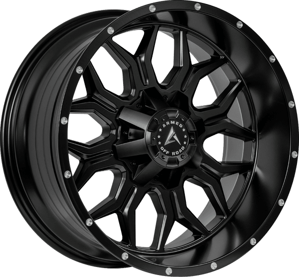 Armed Off-Road Infantry – 22x10 – 5x127/5x139.7 – Satin Black + Milled Holes Wheel