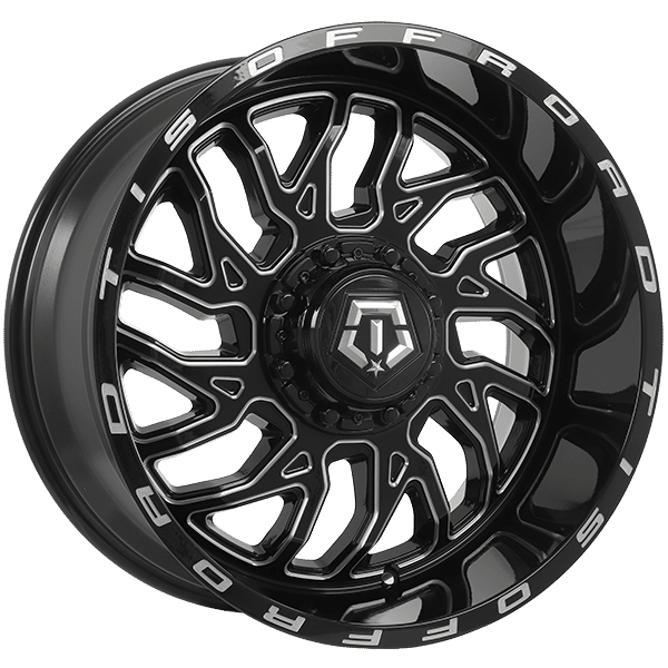 Tis Wheels 544 – 20x10 – 5x114.3/5x127 – Gloss Black - Milled Edge