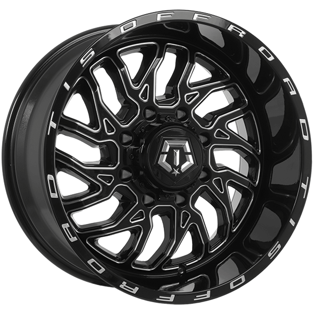 Tis Wheels 544 – 20x8.2 – 8x200 – Gloss Black - Milled Edge