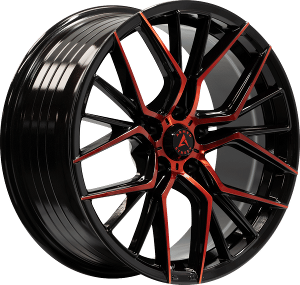 Armed Street Tactical – 17x7.5 – 5x108 – Gloss Black Machine Face + Red Clear Coat Wheel