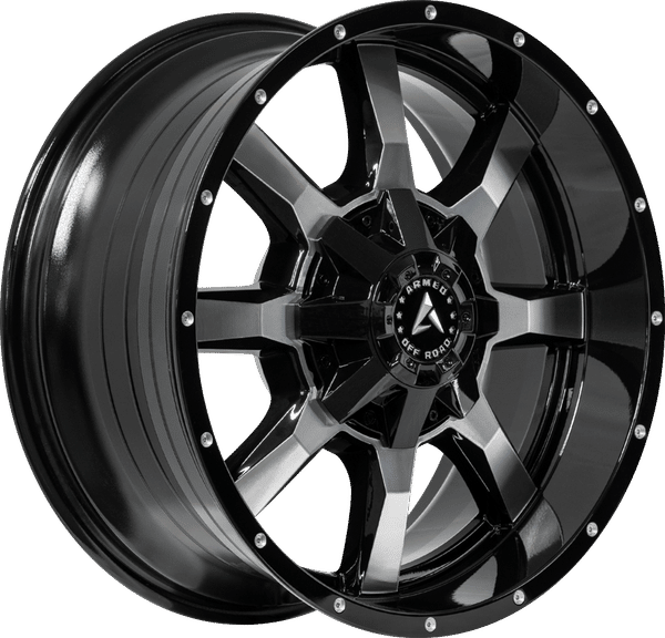 Armed Off-Road Frontline – 18x9 – 5x139.7/5x150 – Gloss Black Machined Face Wheel