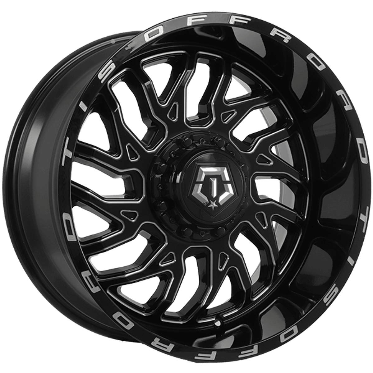 Tis Wheels 544 – 22x10 – 5x127/5x139.7 – Gloss Black - Milled Edge