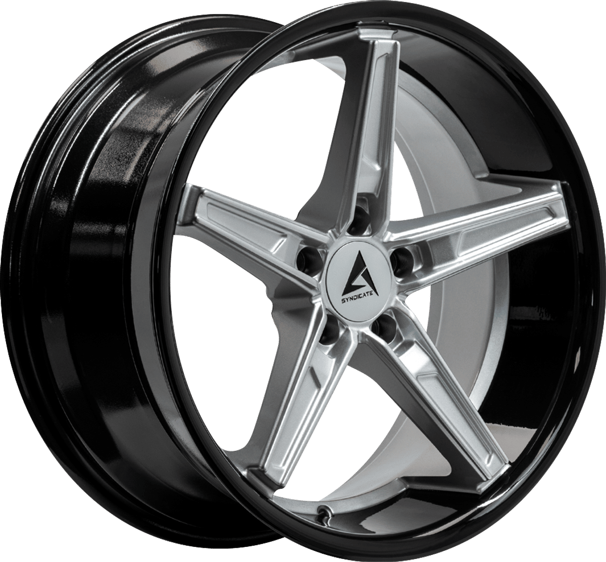 Armed Syndicate Don – 20x10.5 – 5x113 – Gloss Silver Face + Gloss Black Lip Wheel