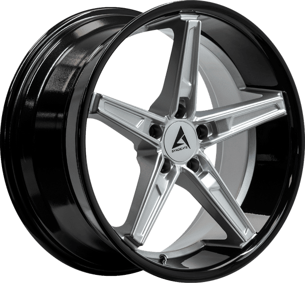 Armed Syndicate Don – 20x9 – 5x113 – Gloss Silver Face + Gloss Black Lip Wheel