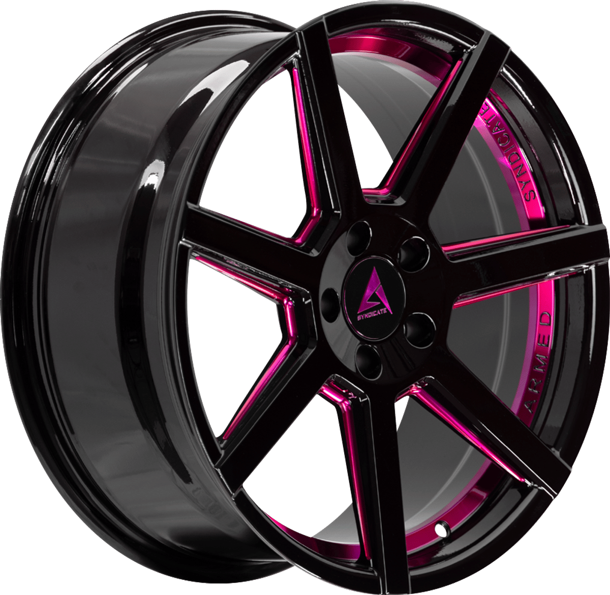 Armed Syndicate Assassin – 18x8 – 5x109 – Gloss Black + Pink Roue