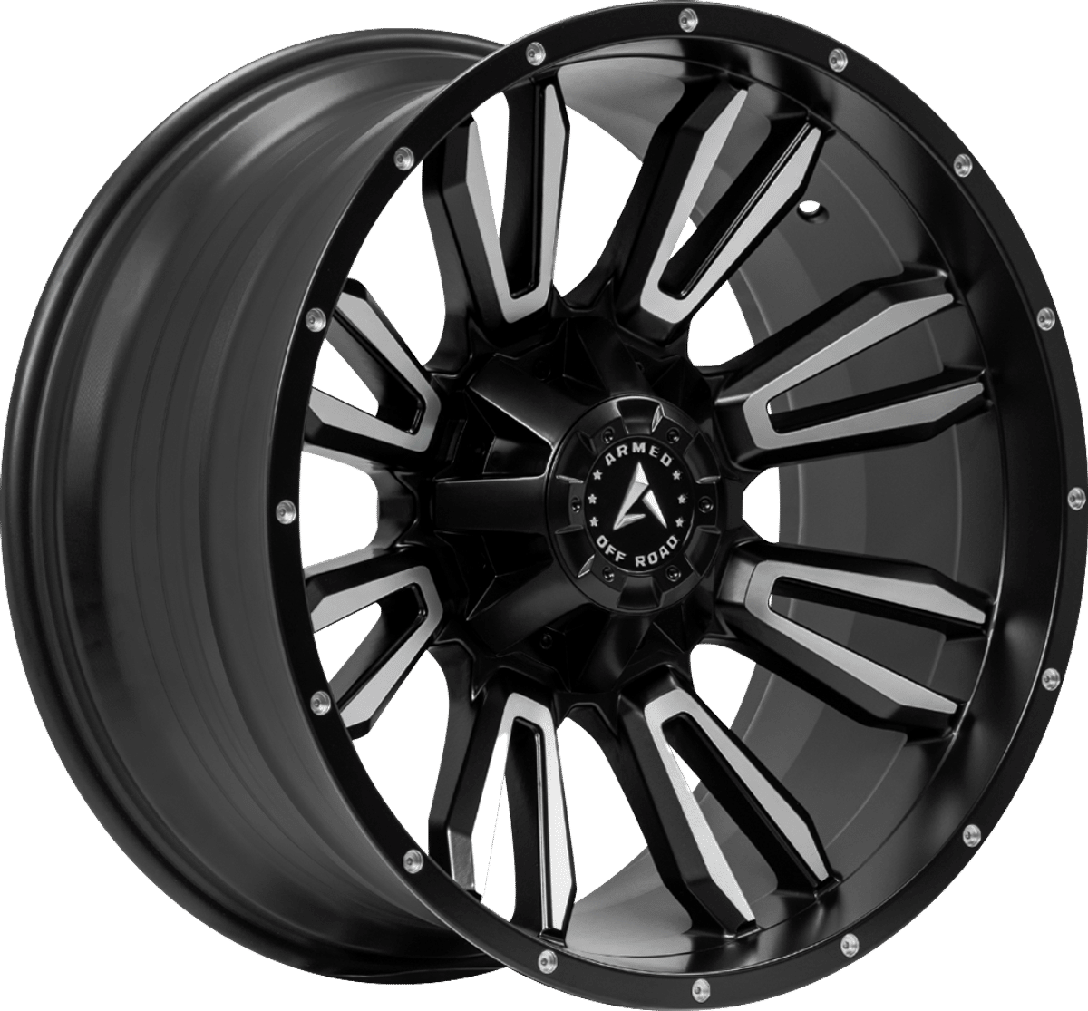 Armed Off-Road Dagger – 20x10 – 8x165.1 – Satin Black Machine Face Roue