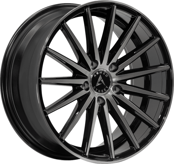 Armed Street Rival – 22x11.5 – 5x113 – Gloss Black Machined Face Wheel