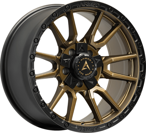 Armed Off-Road Spear – 17x9 – 6x135/6x139.7 – Satin Black + Satin Bronze Center Wheel