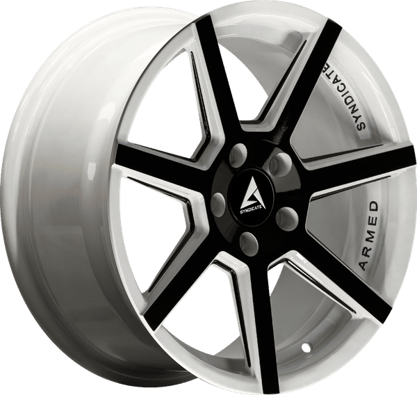 Armed Syndicate Assassin – 20x9 – 5x113 – White Machined + Milled + Black Wheel