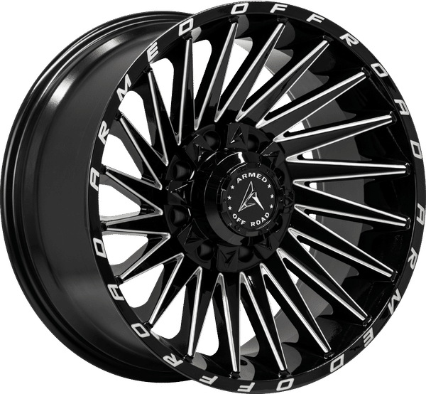 Armed Off-Road Militia – 20x10 – 8x165.1/8x170 – Gloss Black Milled Wheel