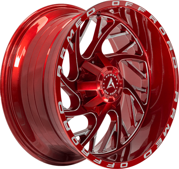 Armed Off-Road Carnage – 22x12 – 5x139.7/5x150 – Candy Red + Milling & Armed Writing Wheel