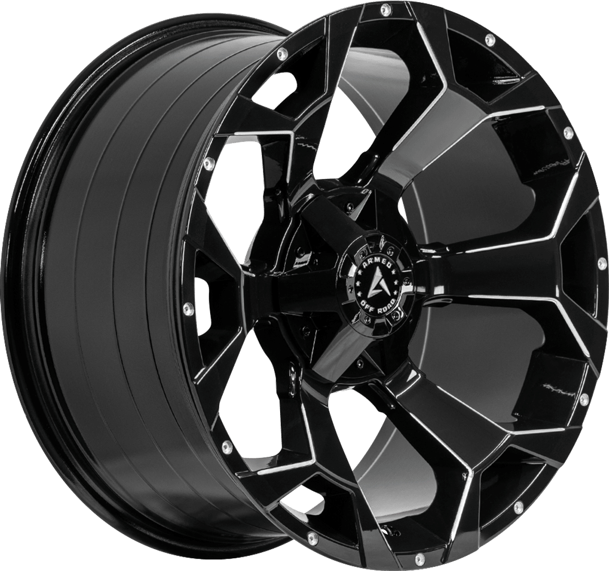 Armed Off-Road Bomber – 20x10 – 5x127/5x139.7 – Gloss Black Milled Wheel