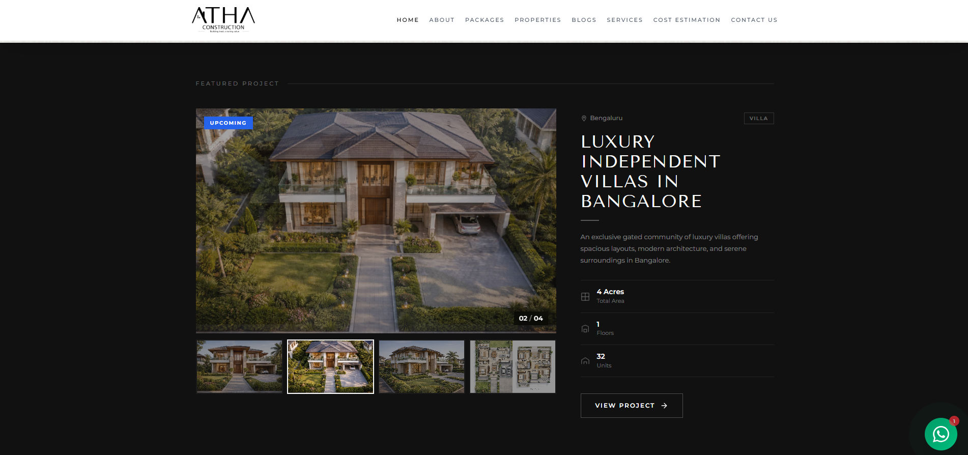 Atha Constructions screen 5