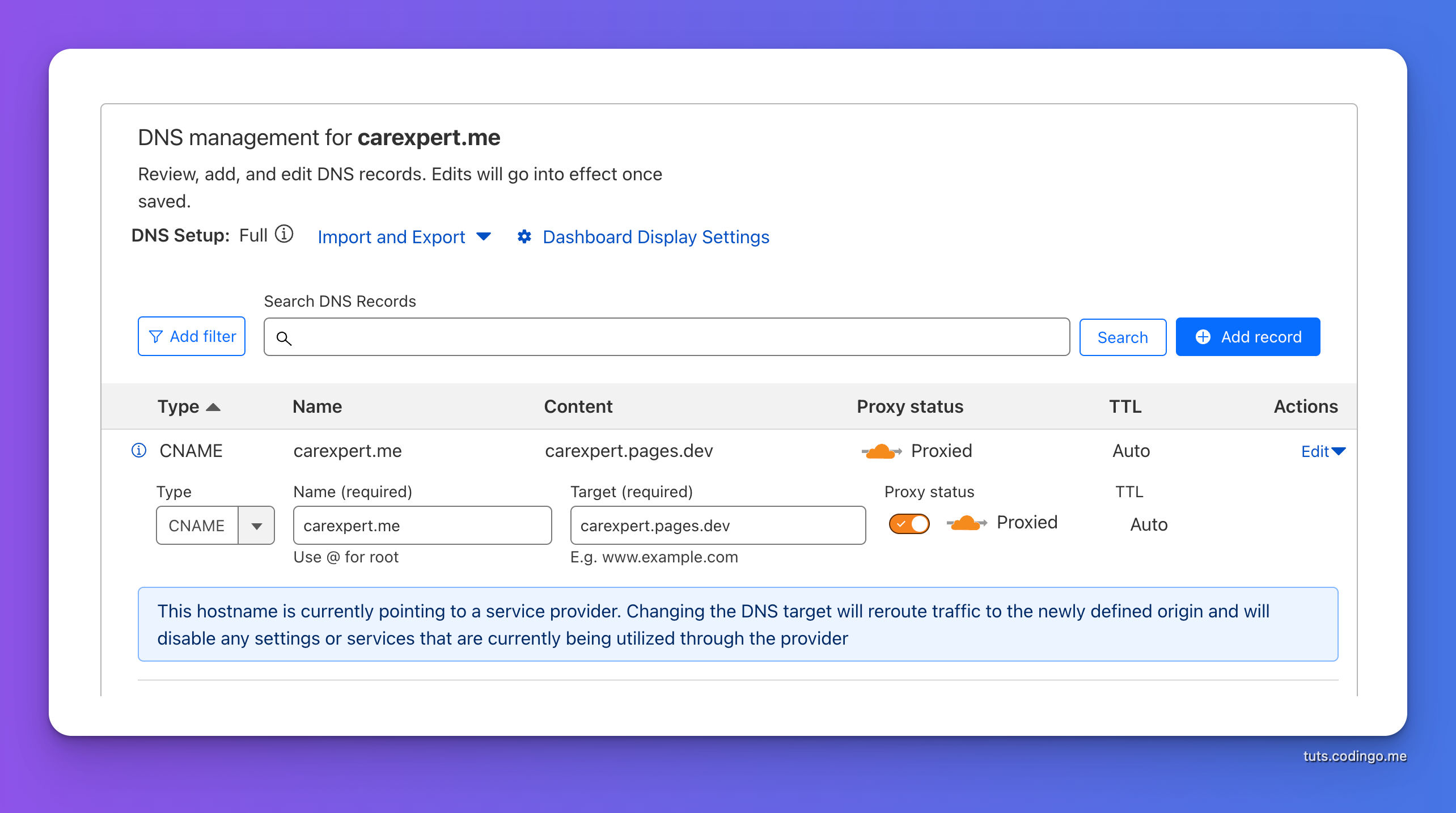 Cloudflare Proxy Example