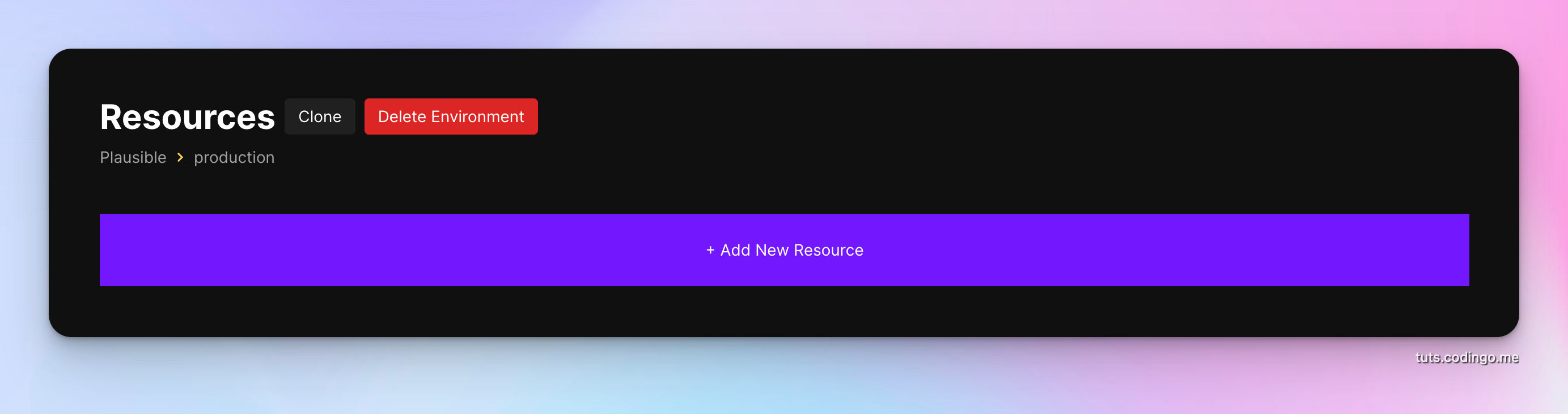 Create new Resource