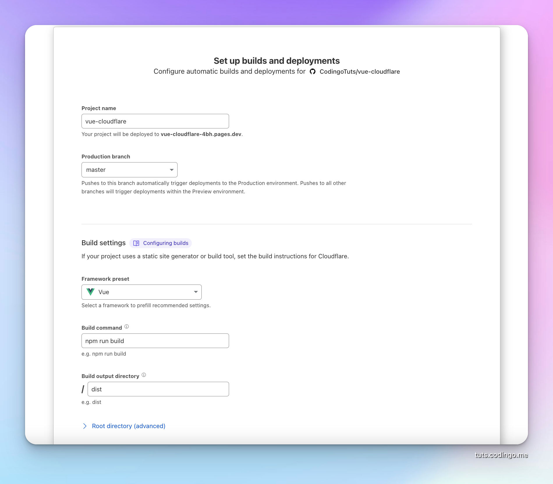 Vue Setup building steps