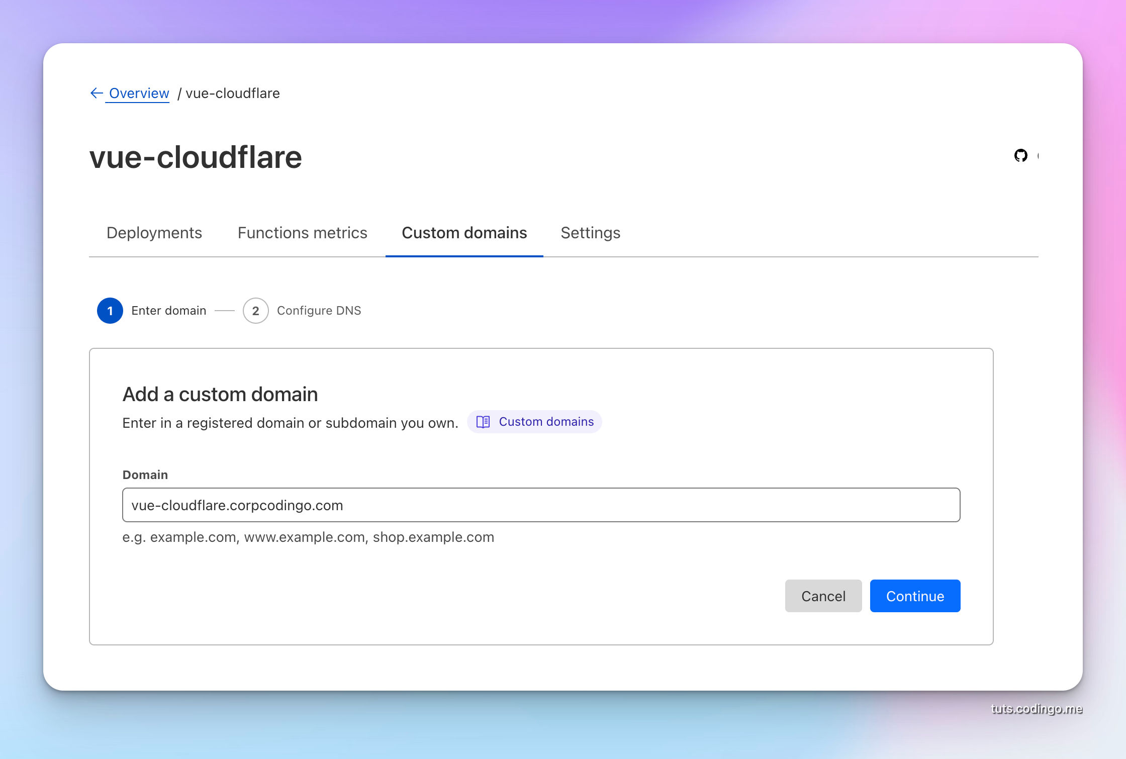 Configuring custom domain for Cloudflare Pages