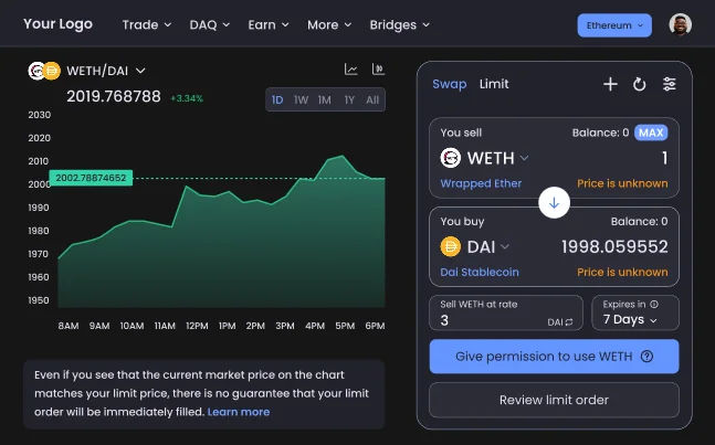 White Label Decentralized Exchange Demo 2