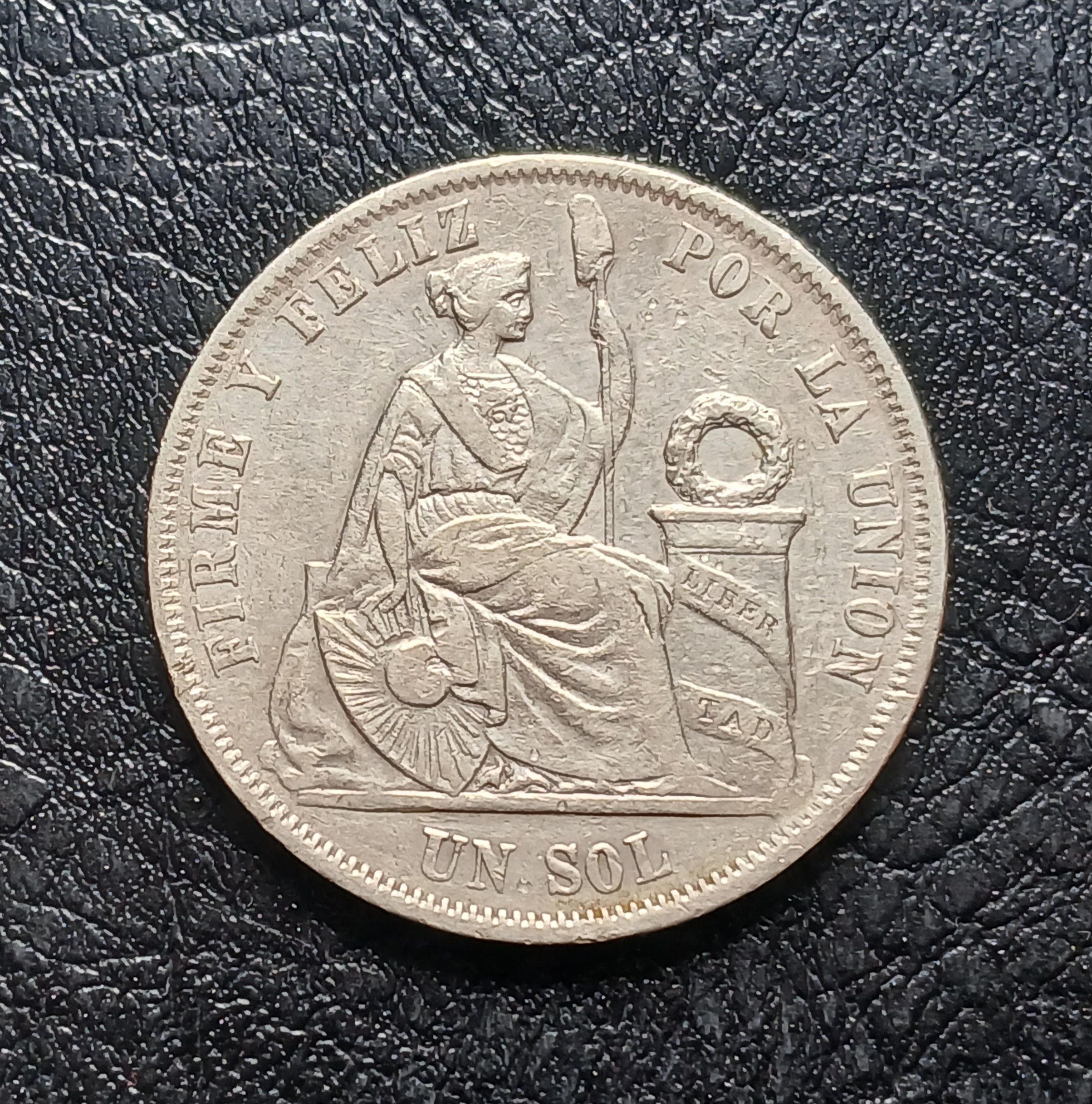 Un sol año 1864 plata 9 décimos