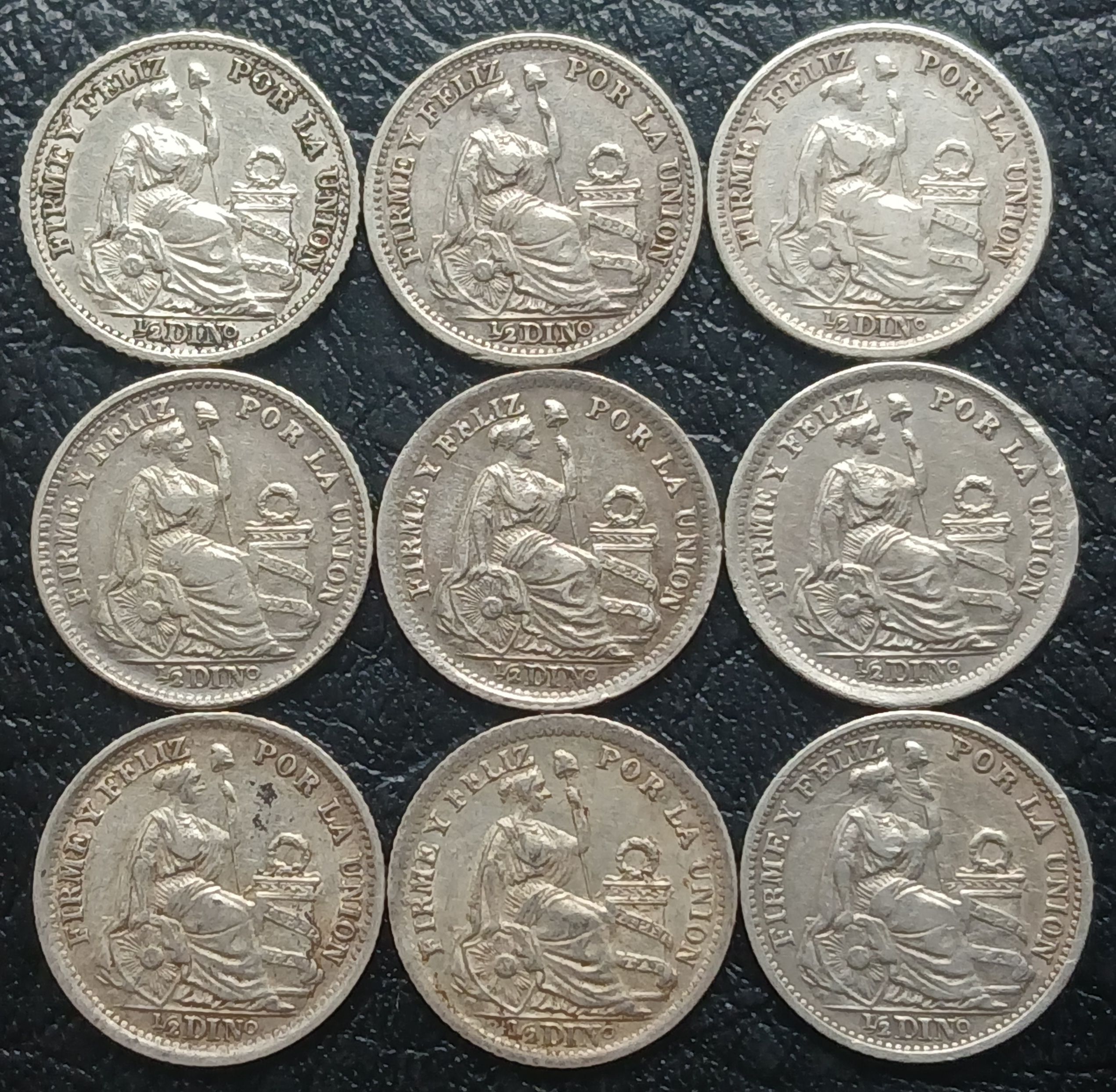 Venta monedas de medio dino plata 9 décimos
