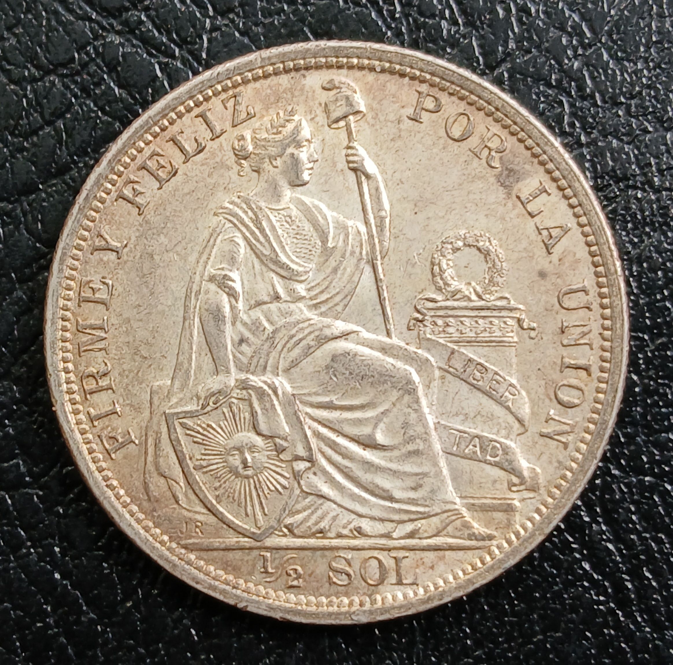 Medio sol 1916 plata 9 décimos