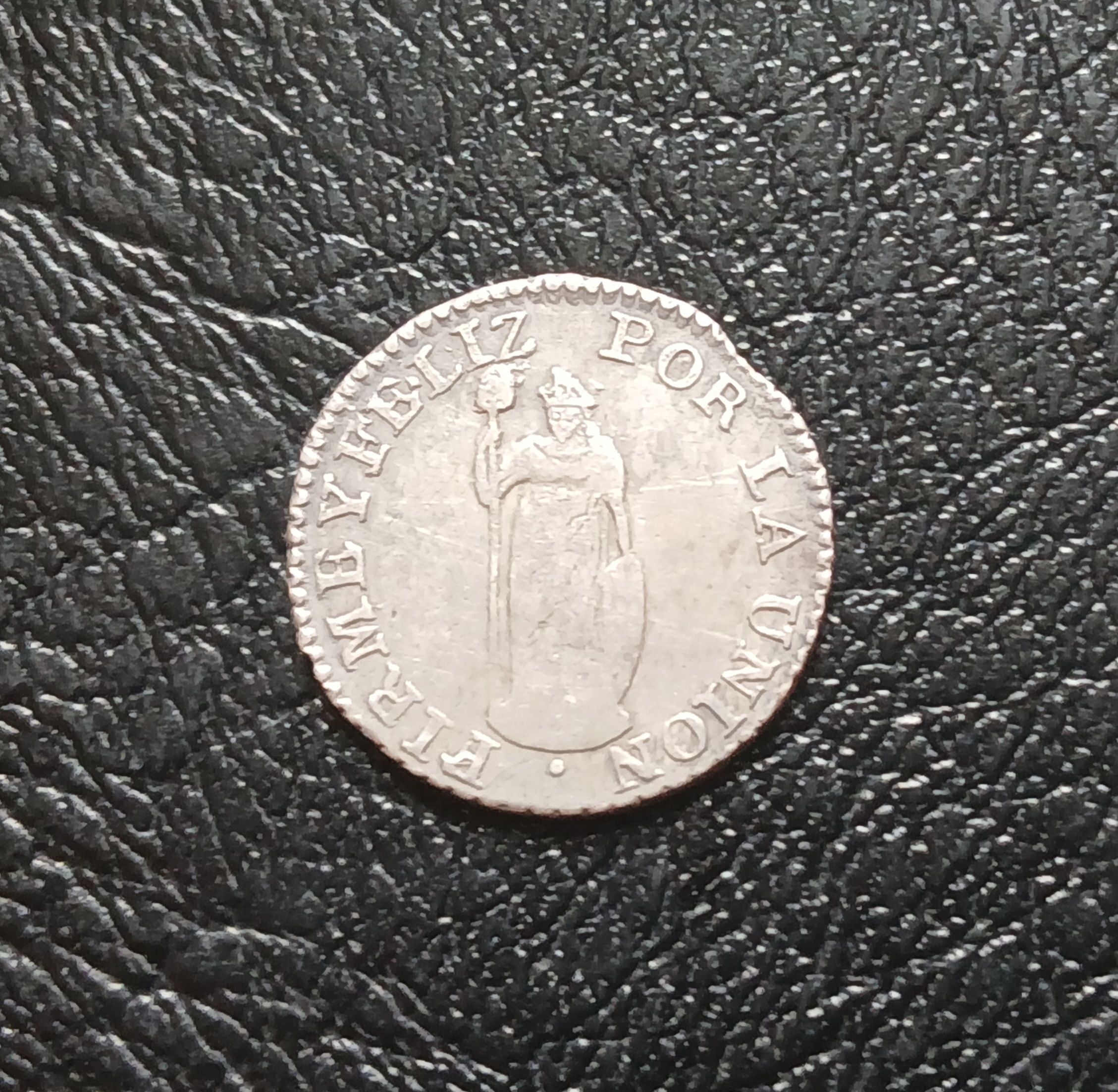 Medio real año 1836 Ceca Arequipa