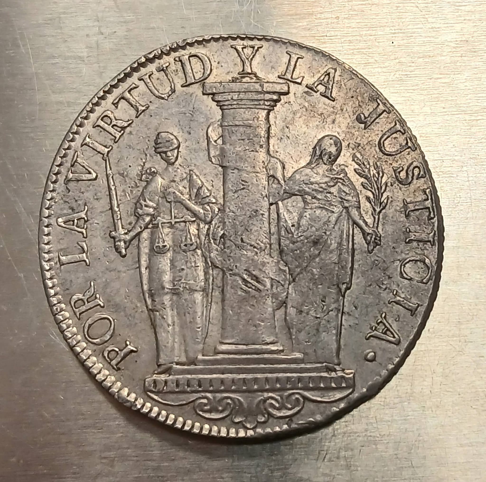 8 reales Perú Libre año 1822