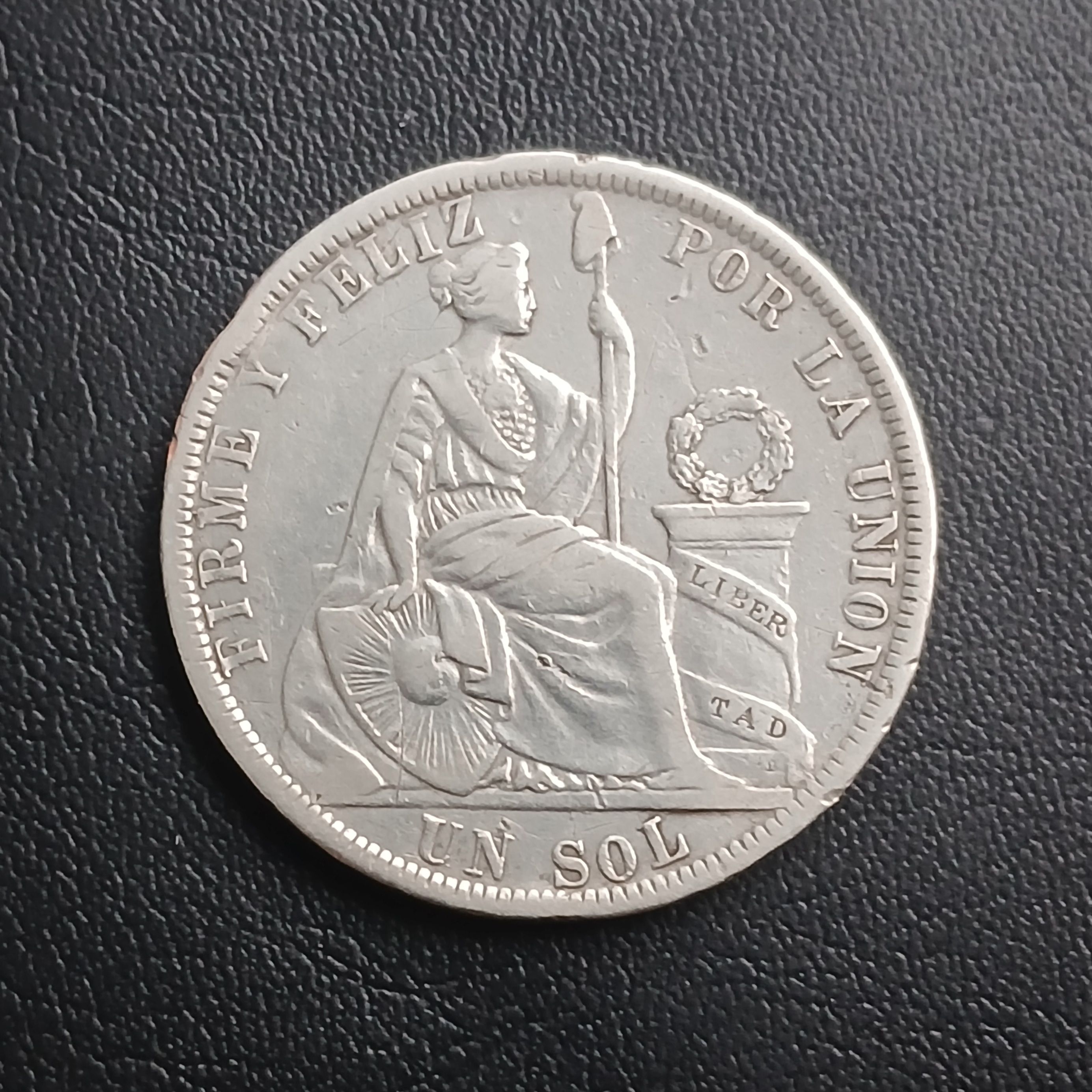Un Sol año 1880 Guerra del Pacífico plata 9 décimos